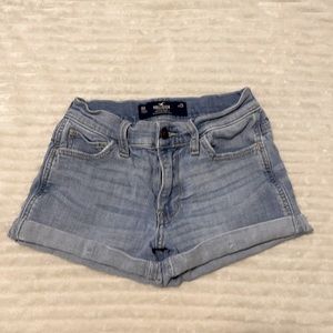 Light blue denim shorts